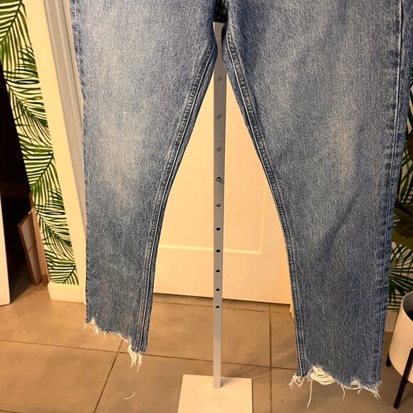 Agolde Riley High Rise Jeans Raw Hem Button Fly Sz 24 MSRP $198 - Picture 4 of 11